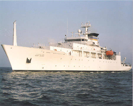 曾遭中国海监部门驱逐的美国海军电子情报侦察船“玛丽・西尔斯”号