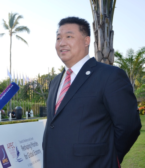 中国APEC发展理事会理事长、第一视频董事长张力军（摄影：人民网 郑青亭）