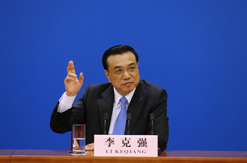 3月15日，國務院總理李克強在北京人民大會堂與中外記者見面，並回答記者提問。 新華社記者 沈伯韓 攝