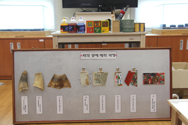 介紹華角工藝流程的展板攝影：本報駐韓國記者 萬宇