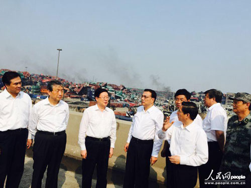 Li rushed to Tianjin Port fire explosion accident site