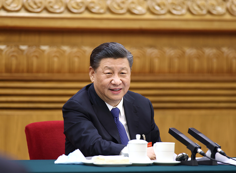 2021年3月5日，中共中央總書記、國家主席、中央軍委主席習近平參加十三屆全國人大四次會議內蒙古代表團的審議。