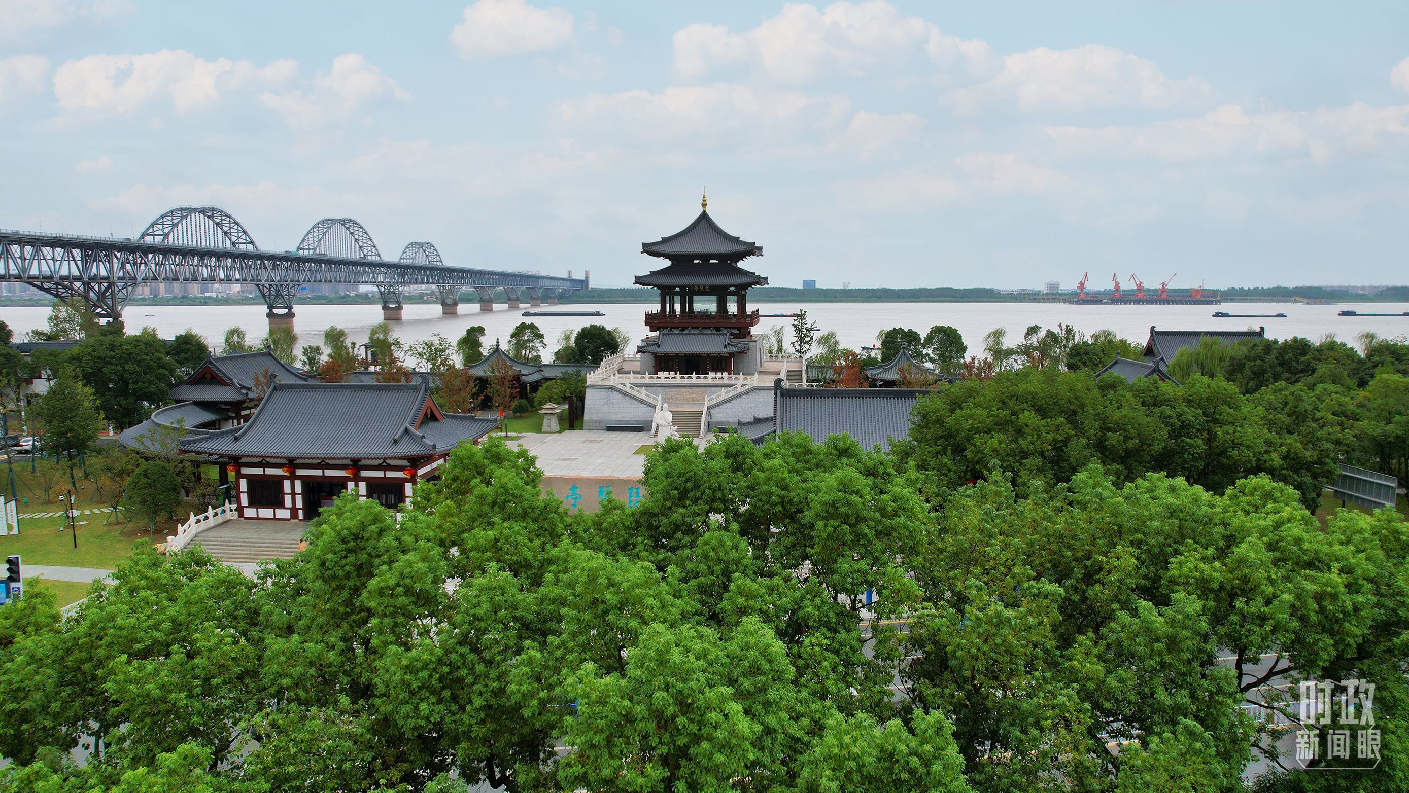 　　△長江國家文化公園九江城區段。（總台記者劉陽拍攝）