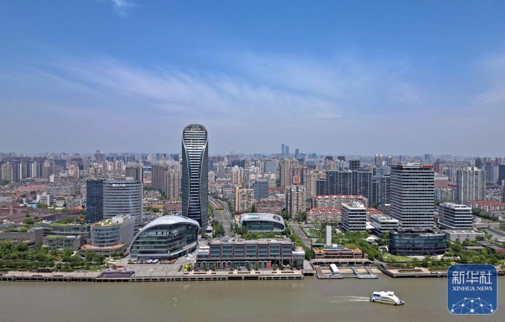 2025年5月14日拍攝的楊浦濱江東方漁人碼頭（無人機照片）。