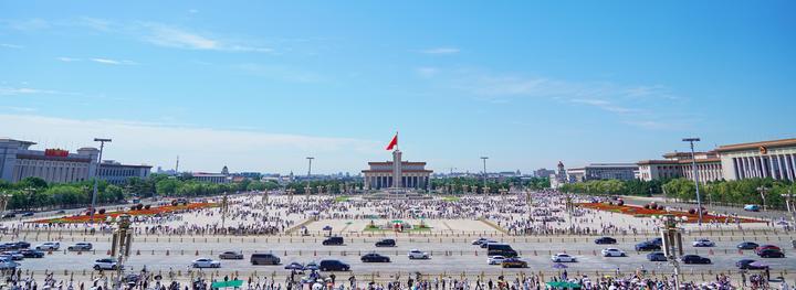 2024年7月17日拍摄的北京天安门广场及建筑群。